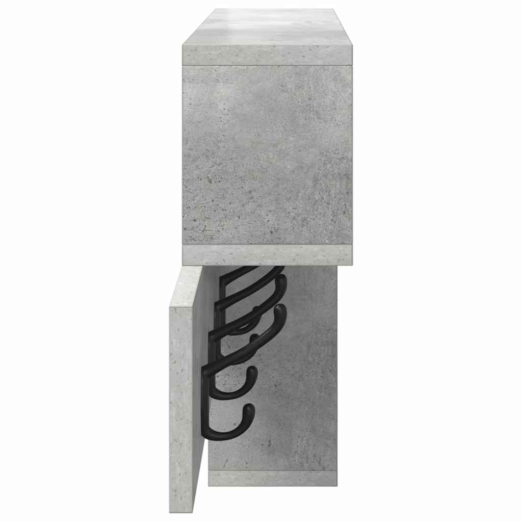 Vægmonteret Jakkeholder med hylde Beton Grå 100 x 12 x 43,5 cm