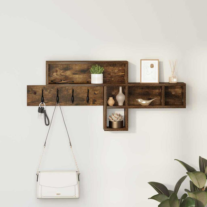 Vægmonteret Jakkeholder Vægmonteret Røget eg 100 x 12 x 43,5 cm