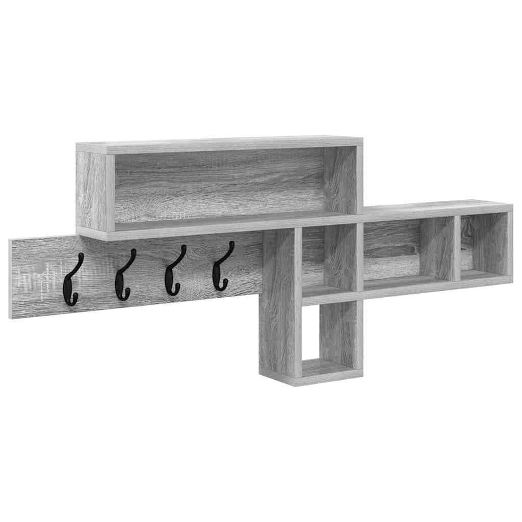 Vægmonteret Jakkeholder med hylde Grå Sonoma 100 x 12 x 43,5 cm