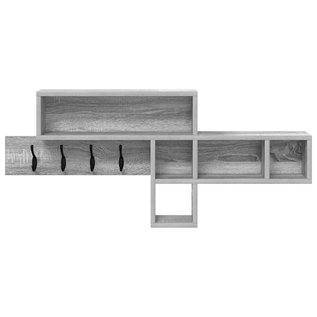 Vægmonteret Jakkeholder med hylde Grå Sonoma 100 x 12 x 43,5 cm