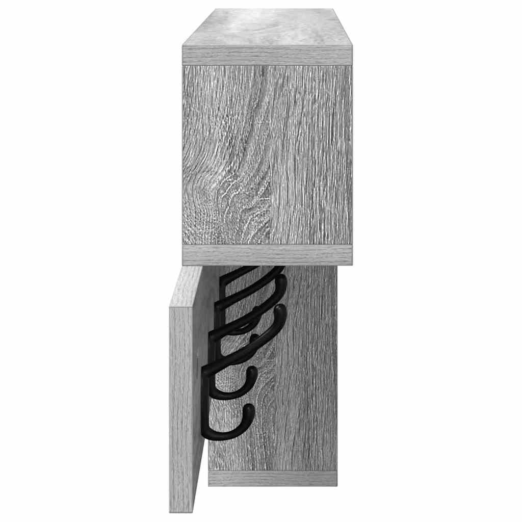 Vægmonteret Jakkeholder med hylde Grå Sonoma 100 x 12 x 43,5 cm
