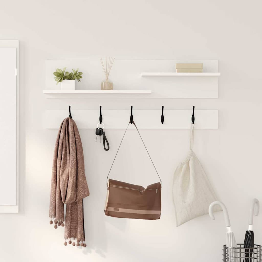 Vægmonteret Jakkeholder Hvid 90 x 15 x 36 cm Konstrueret træ