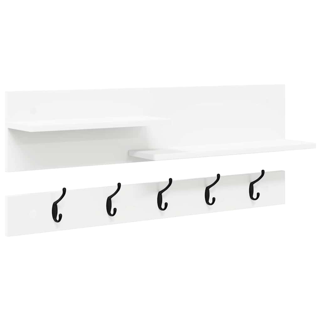 Vægmonteret Jakkeholder Hvid 90 x 15 x 36 cm Konstrueret træ