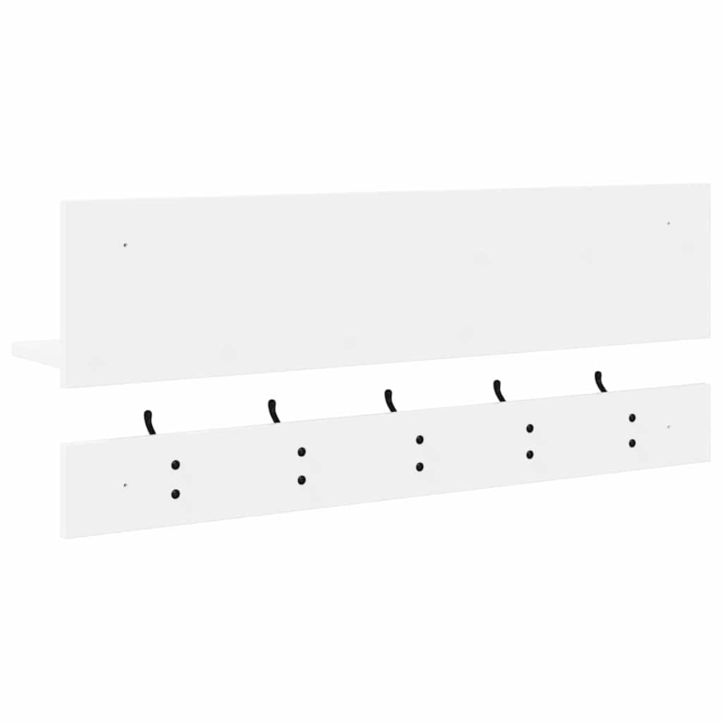 Vægmonteret Jakkeholder Hvid 90 x 15 x 36 cm Konstrueret træ