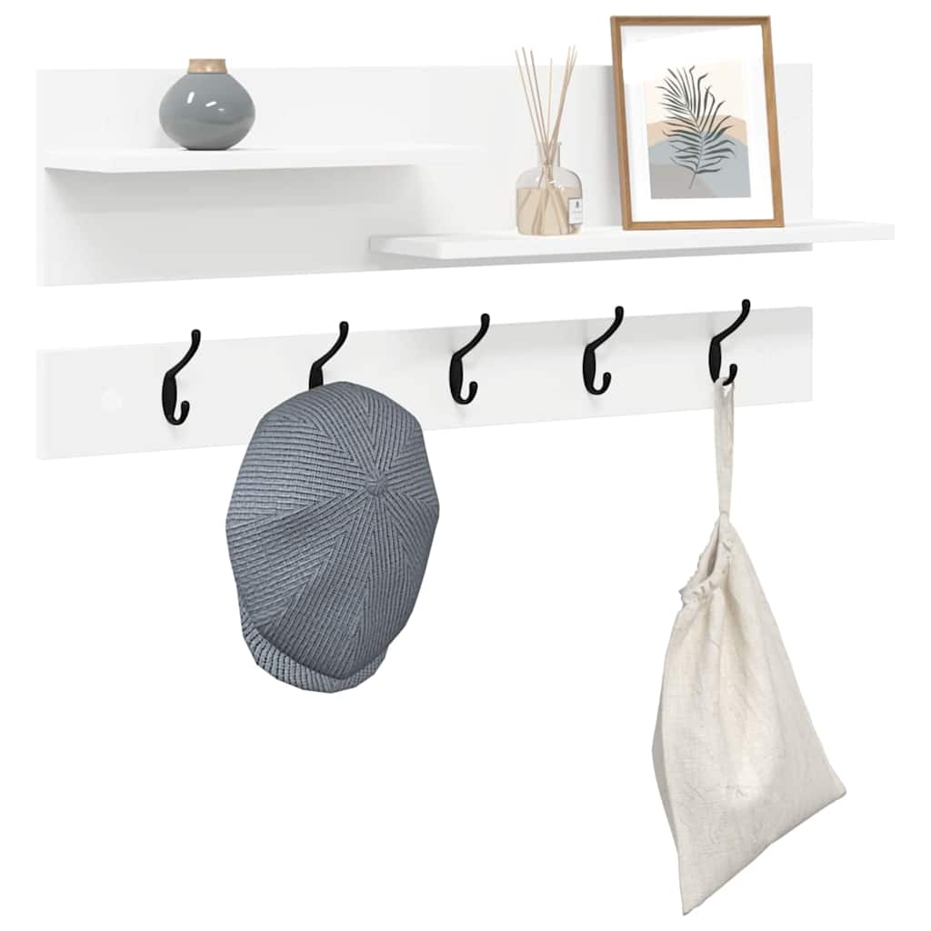 Vægmonteret Jakkeholder Vægmonteret Hvid 90 x 15 x 36 cm
