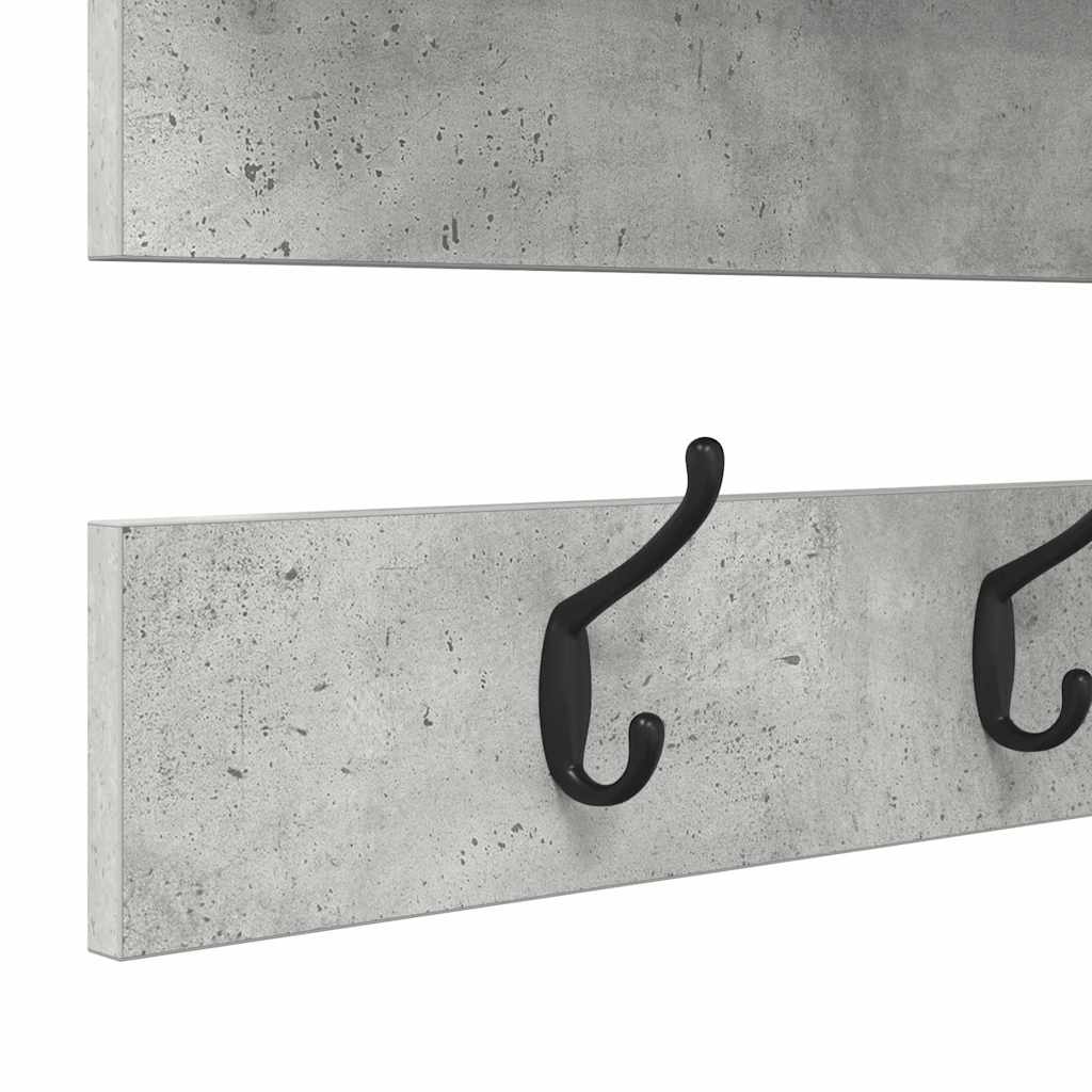 Vægmonteret Jakkeholder med hylde Beton Grå 90 x 15 x 36 cm