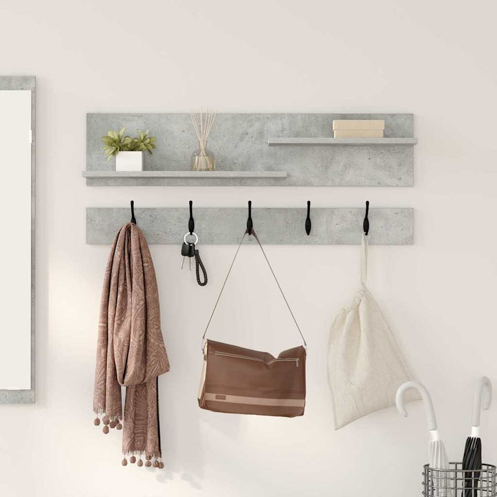 Vægmonteret Jakkeholder med hylde Beton Grå 90 x 15 x 36 cm