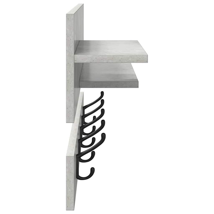 Vægmonteret Jakkeholder med hylde Beton Grå 90 x 15 x 36 cm