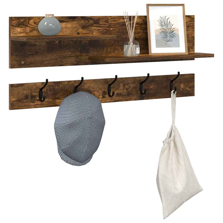 Vægmonteret Jakkeholder Vægmonteret Røget eg 90 x 15 x 36 cm
