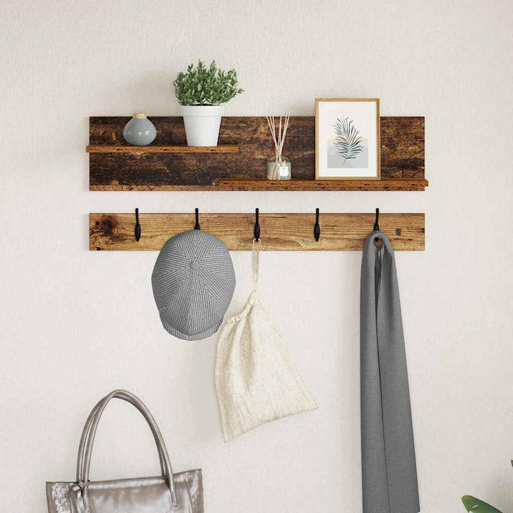 Vægmonteret Jakkeholder Vægmonteret Gammelt træ 90 x 15 x 36 cm