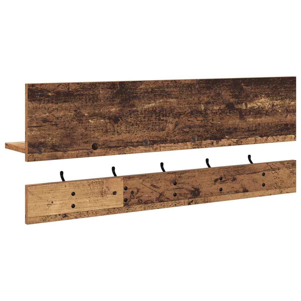Vægmonteret Jakkeholder Vægmonteret Gammelt træ 90 x 15 x 36 cm