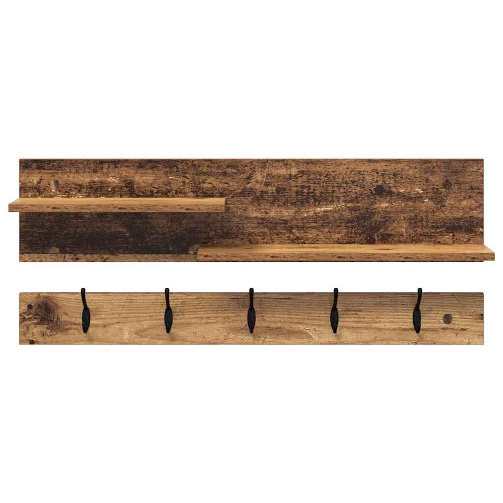 Vægmonteret Jakkeholder Vægmonteret Gammelt træ 90 x 15 x 36 cm