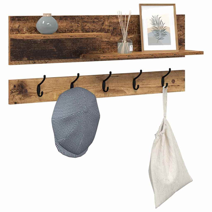 Vægmonteret Jakkeholder Vægmonteret Gammelt træ 90 x 15 x 36 cm