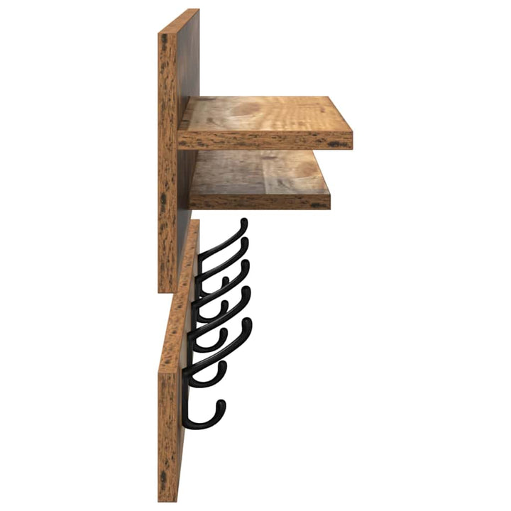 Vægmonteret Jakkeholder Vægmonteret Gammelt træ 90 x 15 x 36 cm