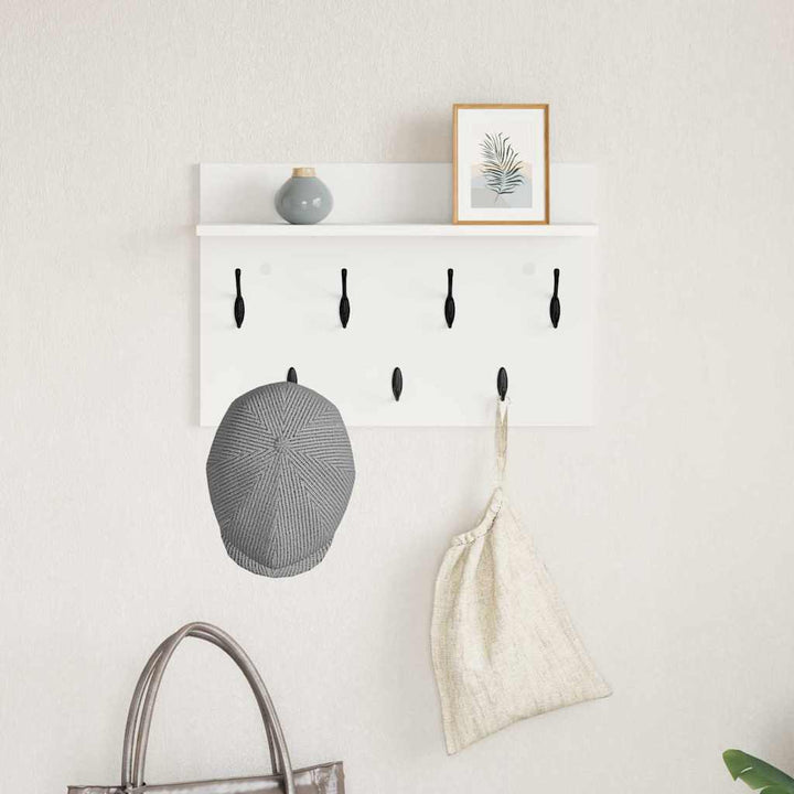 Vægmonteret Jakkeholder Hvid 60 x 40 x 12 cm Konstrueret træ