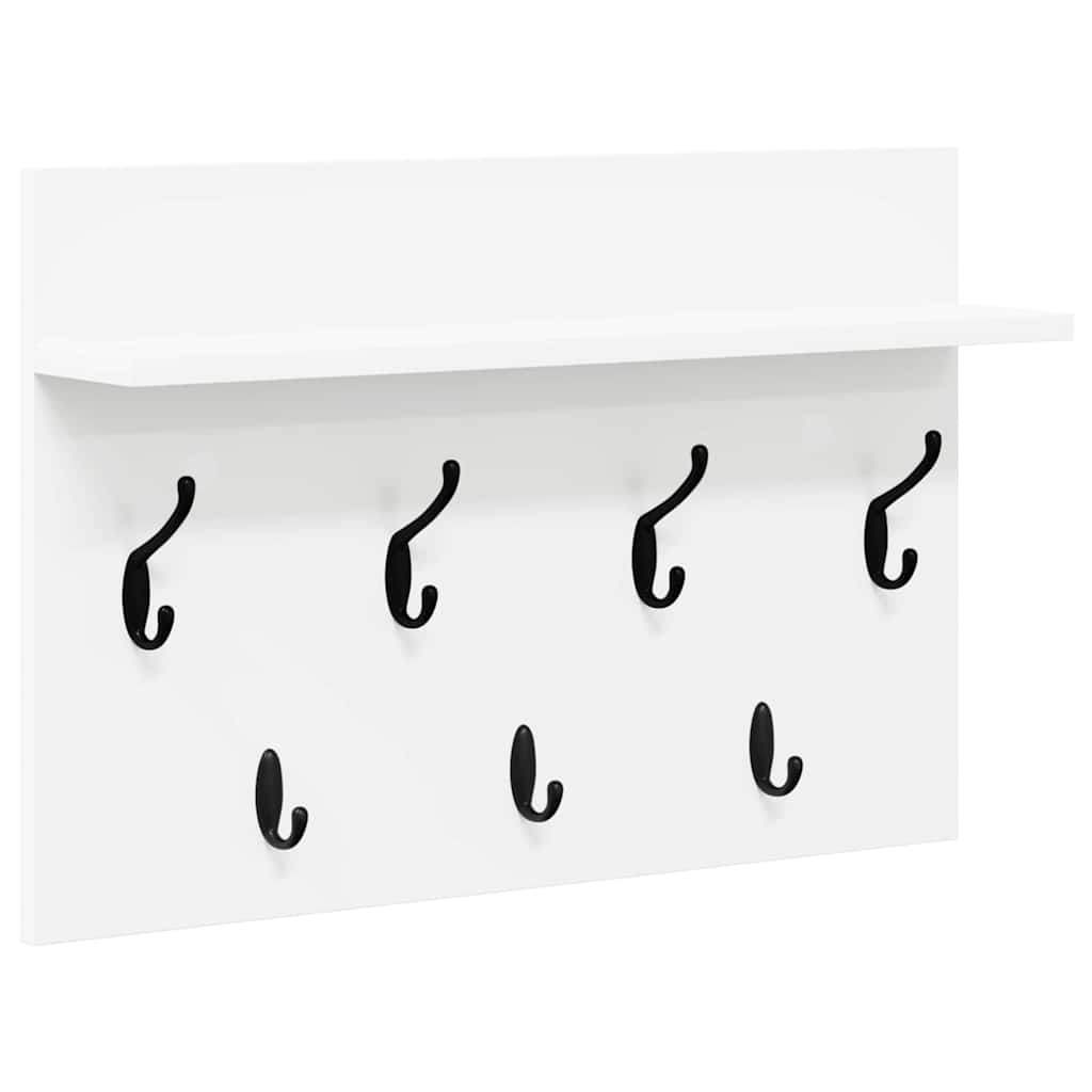 Vægmonteret Jakkeholder Hvid 60 x 40 x 12 cm Konstrueret træ