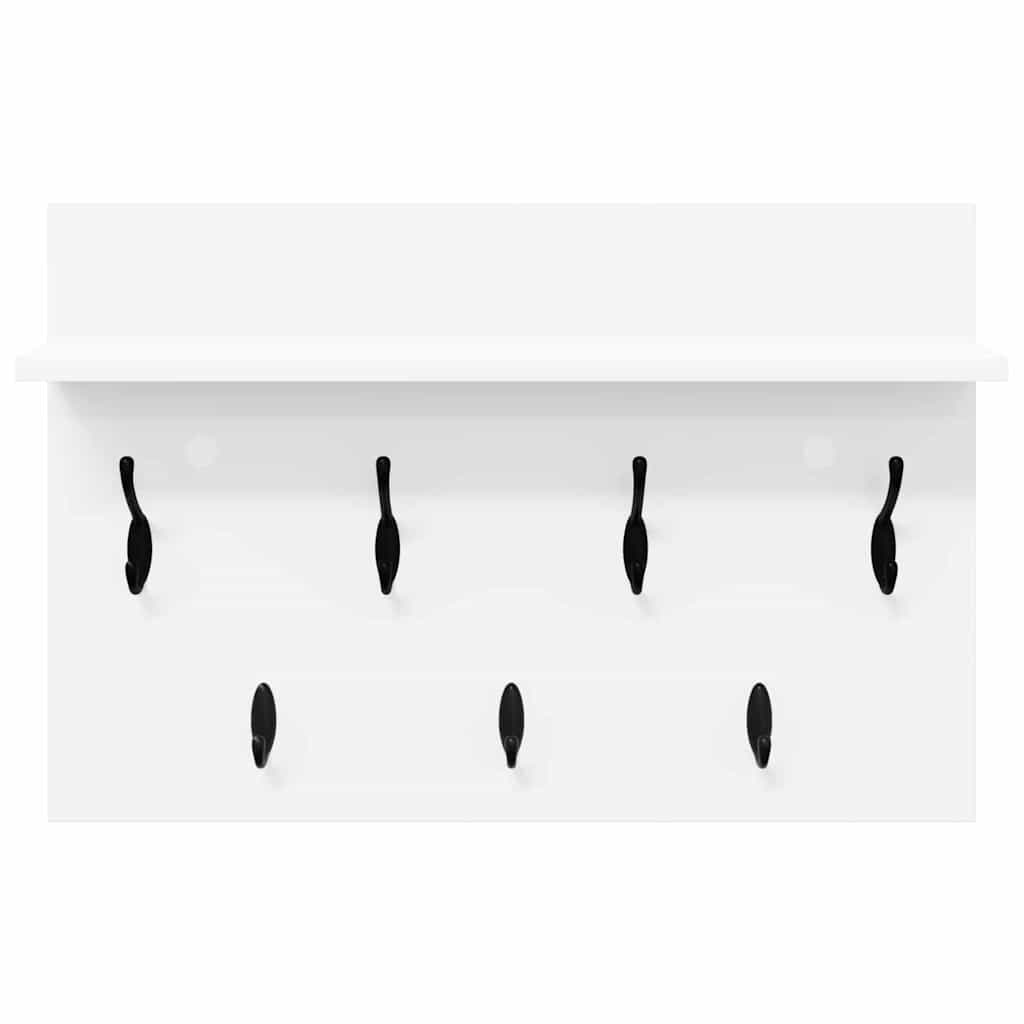 Vægmonteret Jakkeholder Hvid 60 x 40 x 12 cm Konstrueret træ
