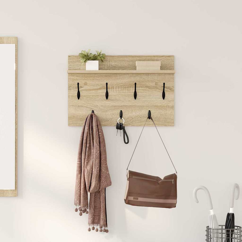Vægmonteret Jakkeholder Vægmonteret Sonoma eg 60 x 40 x 12 cm