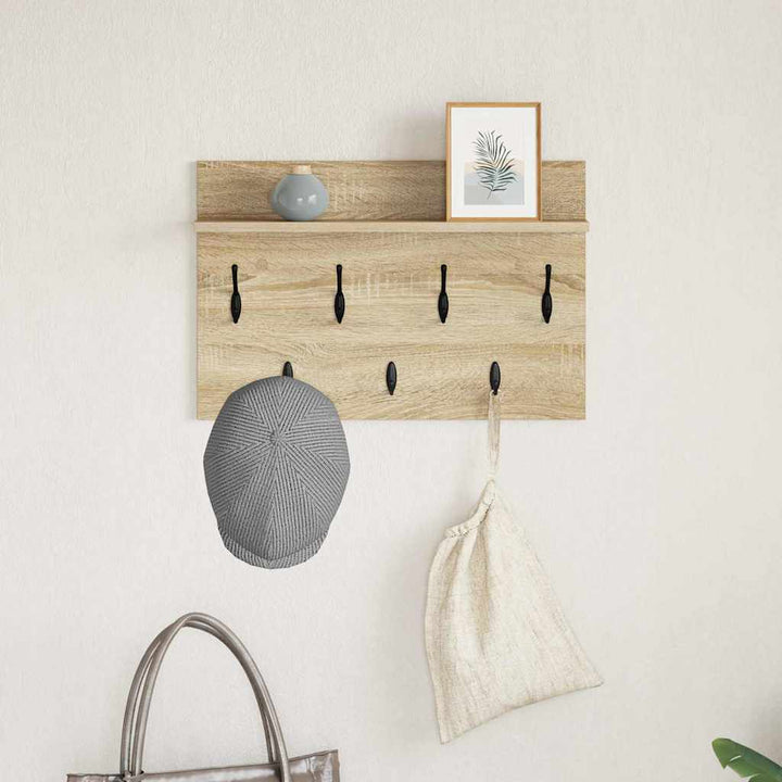 Vægmonteret Jakkeholder med hylde Sonoma eg 60 x 40 x 12 cm