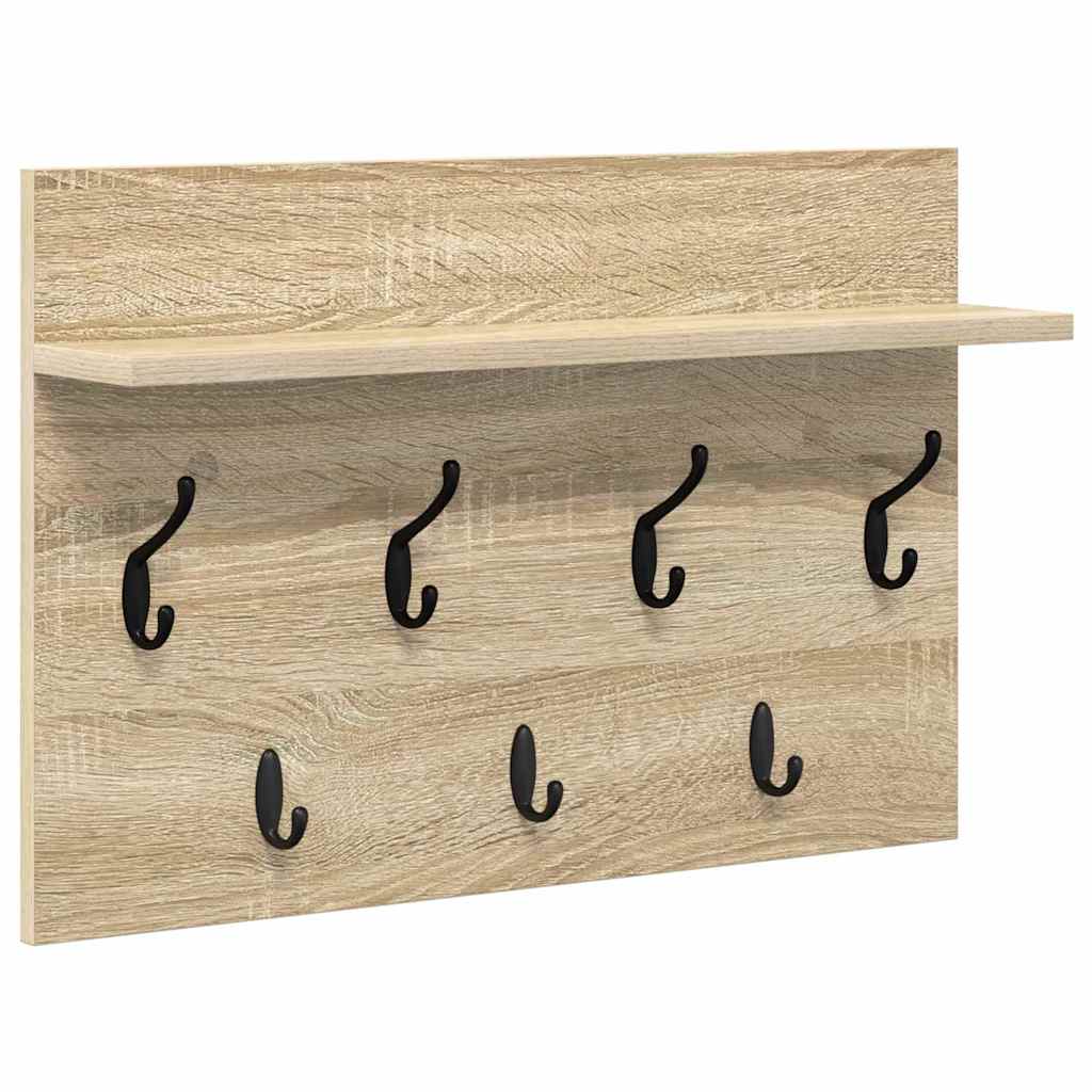 Vægmonteret Jakkeholder med hylde Sonoma eg 60 x 40 x 12 cm