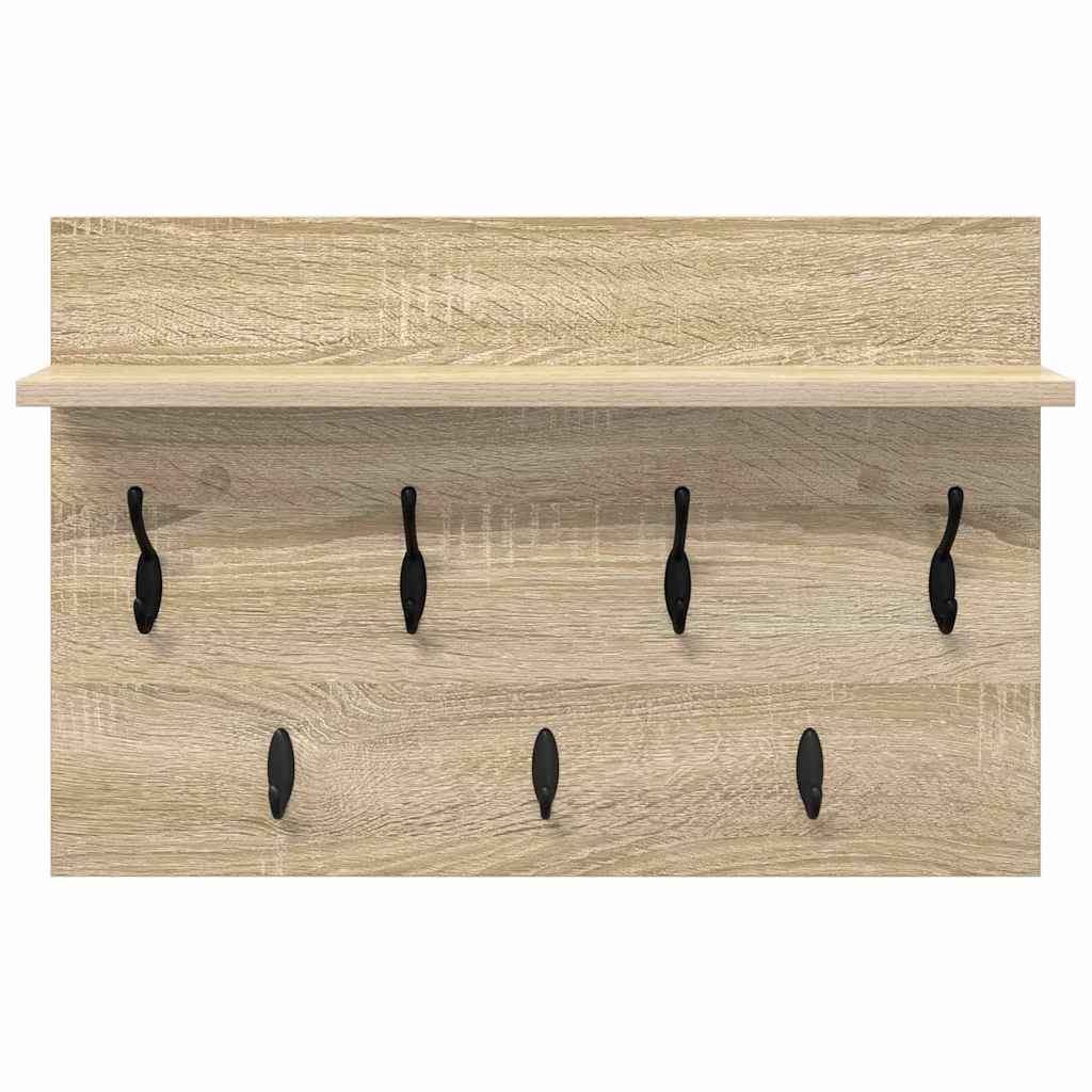 Vægmonteret Jakkeholder med hylde Sonoma eg 60 x 40 x 12 cm
