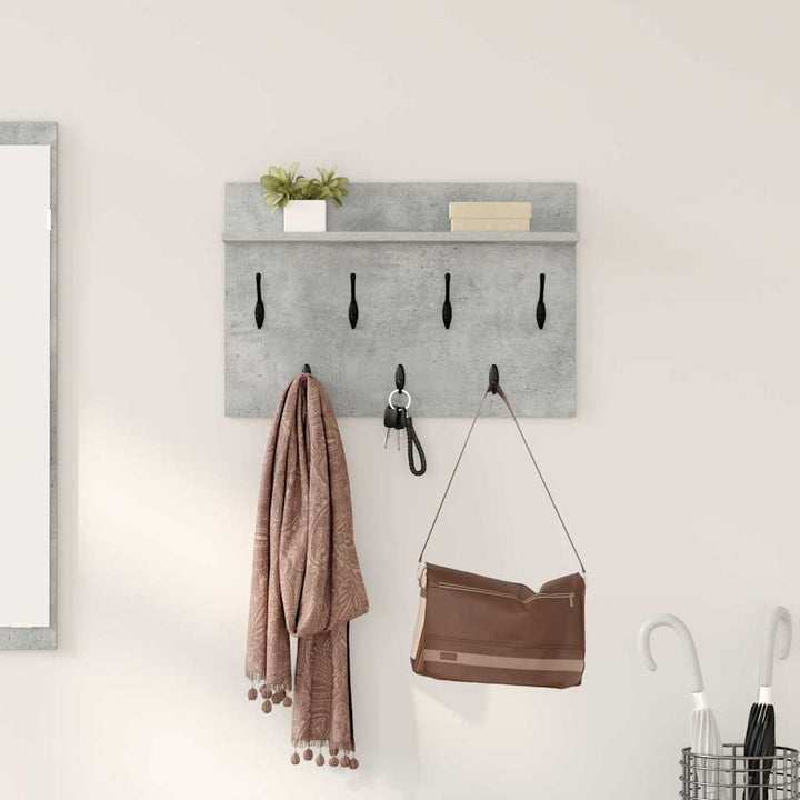 Vægmonteret Jakkeholder med hylde Beton Grå 60 x 40 x 12 cm
