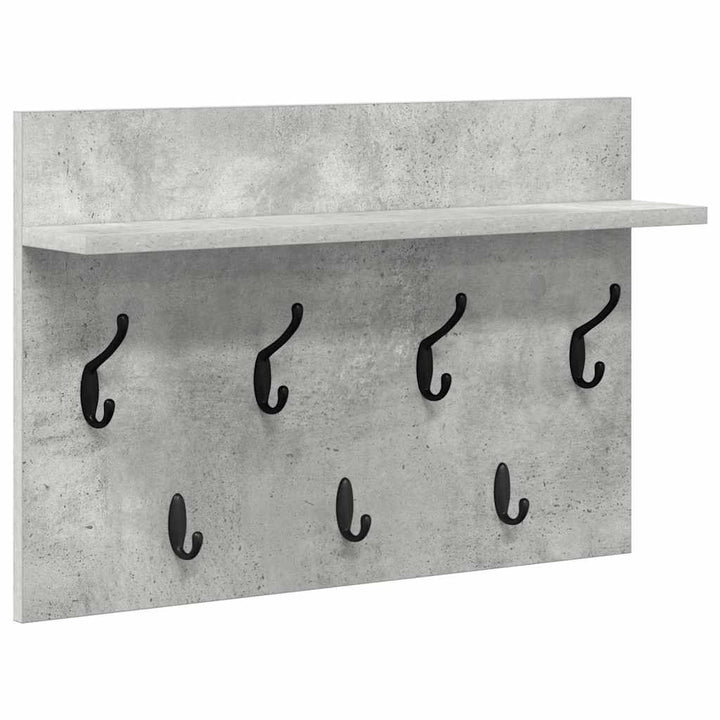 Vægmonteret Jakkeholder med hylde Beton Grå 60 x 40 x 12 cm