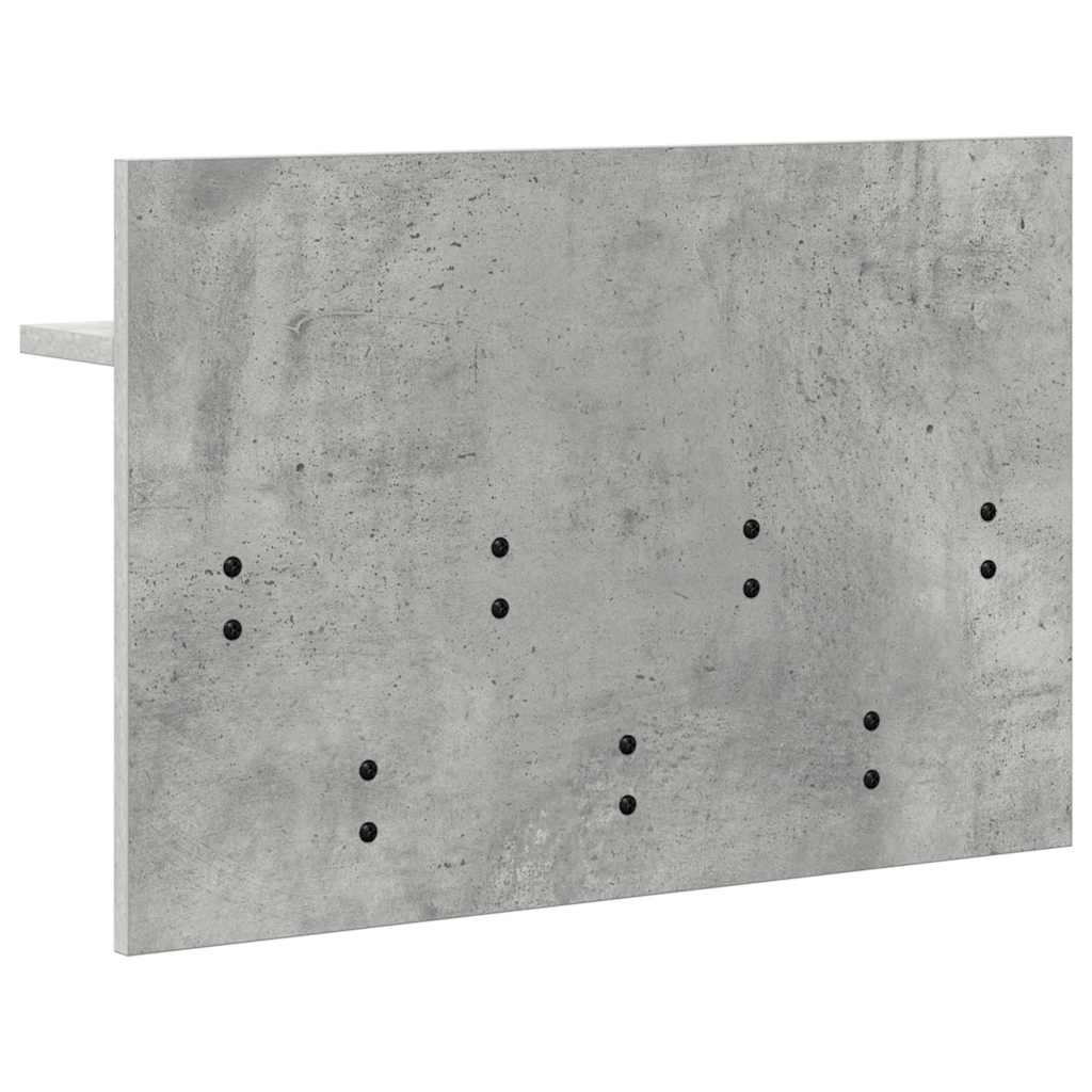 Vægmonteret Jakkeholder med hylde Beton Grå 60 x 40 x 12 cm