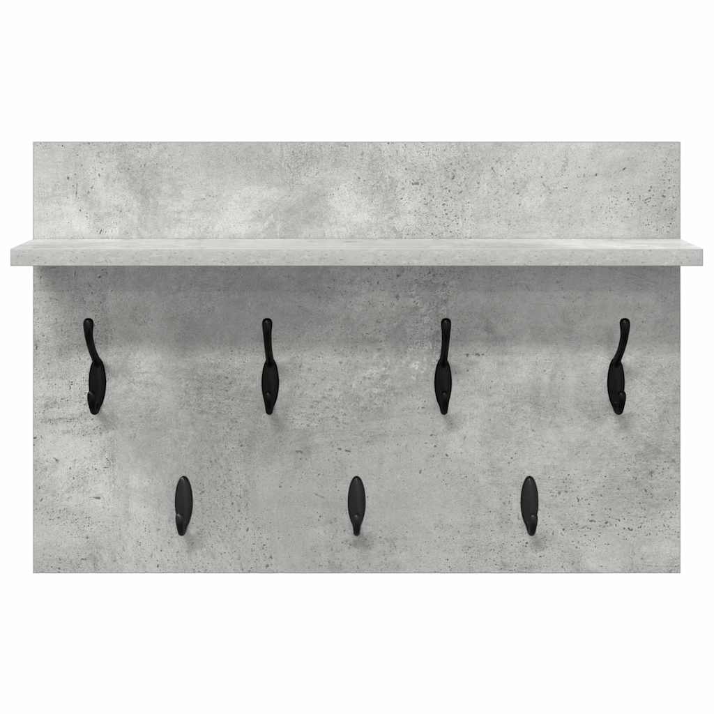Vægmonteret Jakkeholder med hylde Beton Grå 60 x 40 x 12 cm