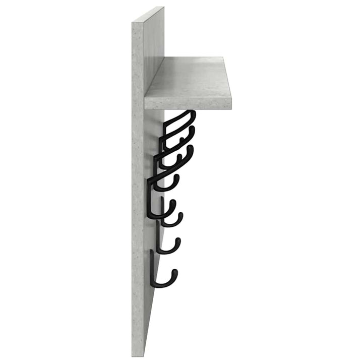 Vægmonteret Jakkeholder Vægmonteret Beton Grå 60 x 40 x 12 cm