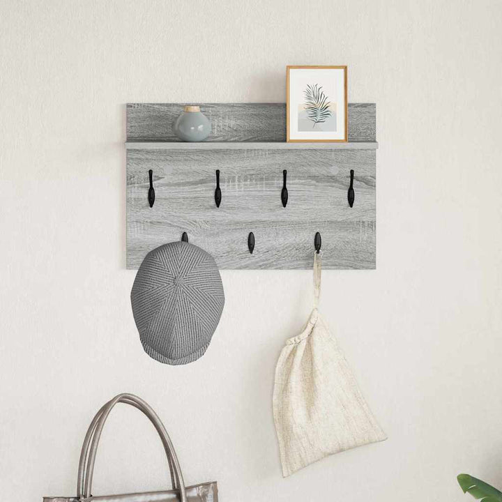 Vægmonteret Jakkeholder med hylde Grå Sonoma 60 x 40 x 12 cm