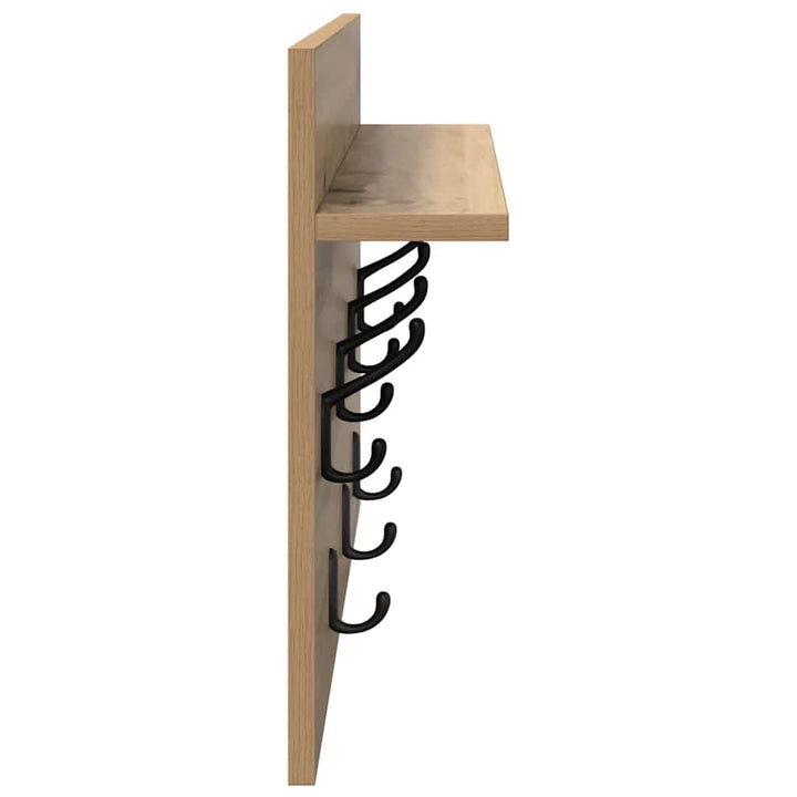 Vægmonteret Jakkeholder Artisan Egetræ 60 x 40 x 12 cm