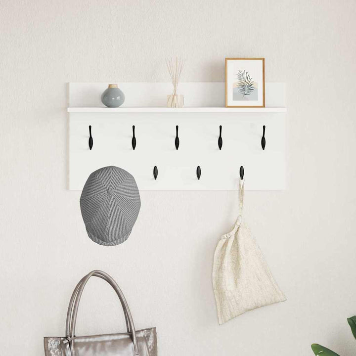 Vægmonteret Jakkeholder Hvid 80 x 40 x 12 cm Konstrueret træ