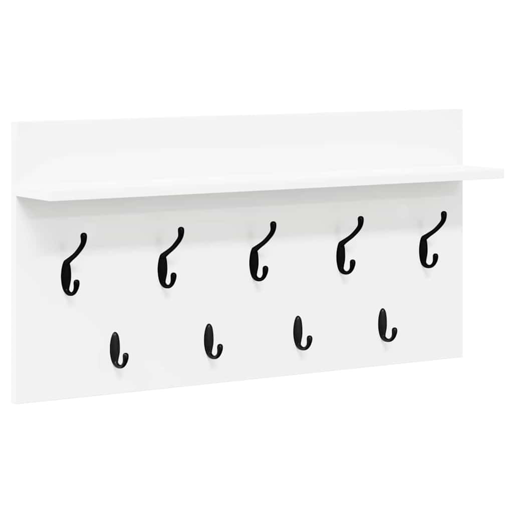 Vægmonteret Jakkeholder Hvid 80 x 40 x 12 cm Konstrueret træ