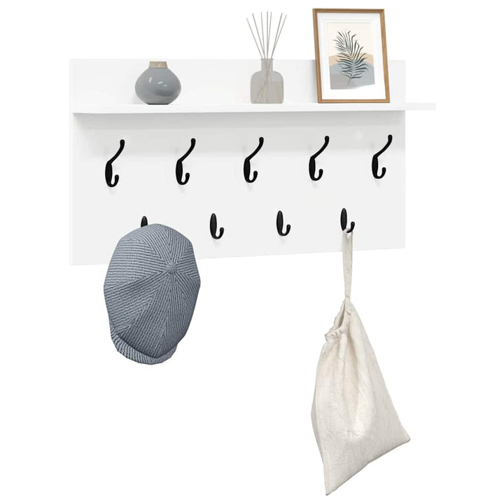 Vægmonteret Jakkeholder Hvid 80 x 40 x 12 cm Konstrueret træ
