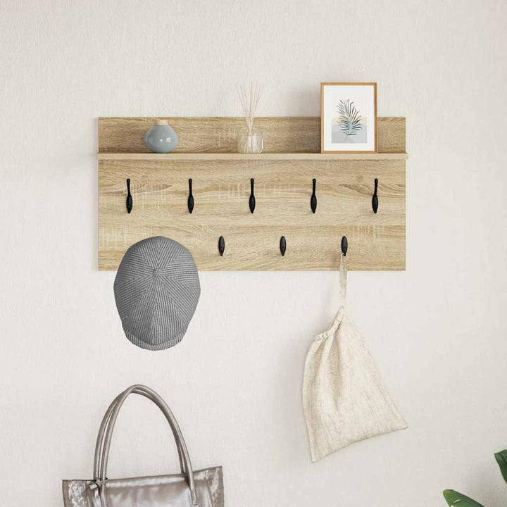 Vægmonteret Jakkeholder Vægmonteret Sonoma eg 80 x 40 x 12 cm