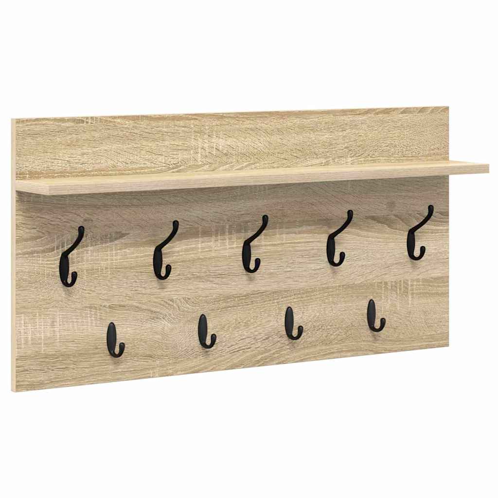 Vægmonteret Jakkeholder med hylde Sonoma eg 80 x 40 x 12 cm