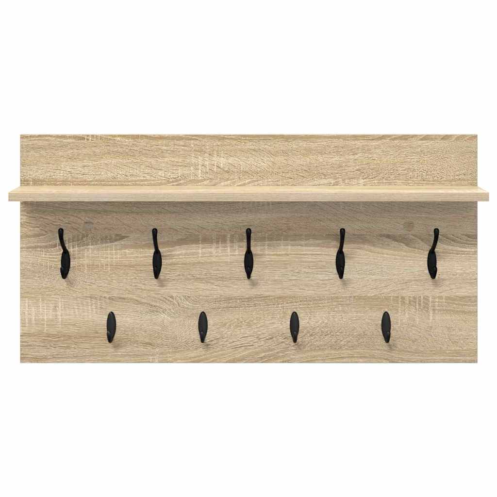 Vægmonteret Jakkeholder med hylde Sonoma eg 80 x 40 x 12 cm