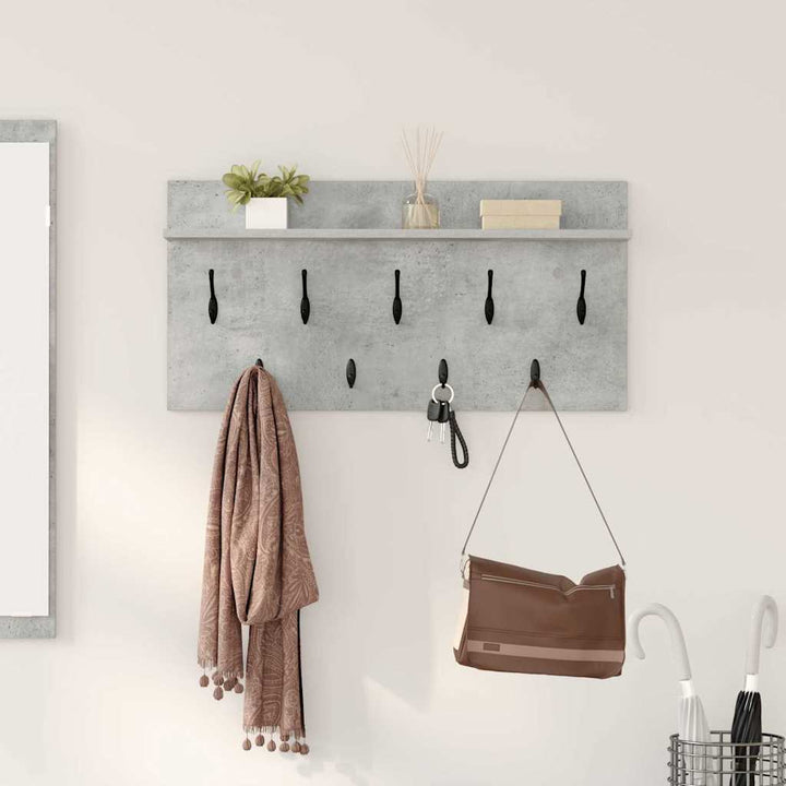 Vægmonteret Jakkeholder med hylde Beton Grå 80 x 40 x 12 cm