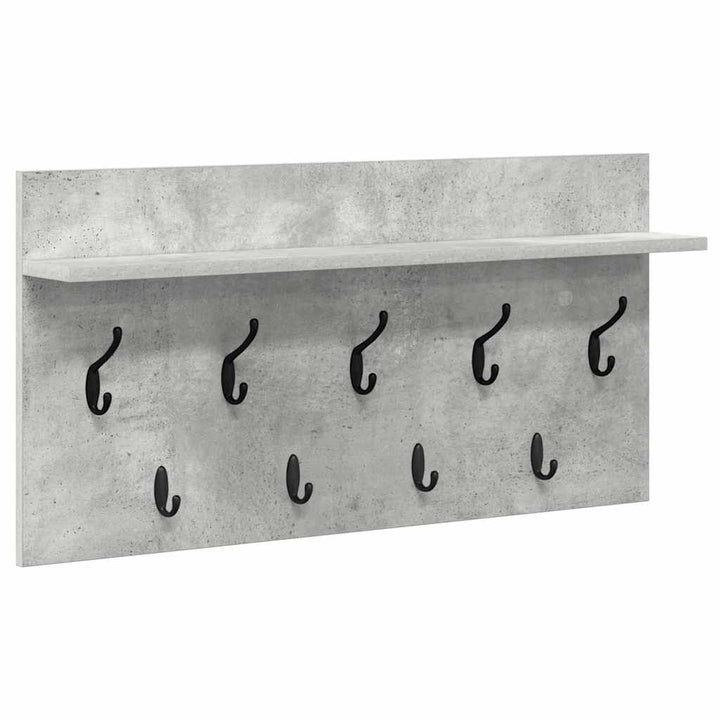 Vægmonteret Jakkeholder med hylde Beton Grå 80 x 40 x 12 cm