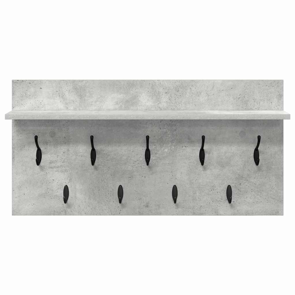 Vægmonteret Jakkeholder med hylde Beton Grå 80 x 40 x 12 cm