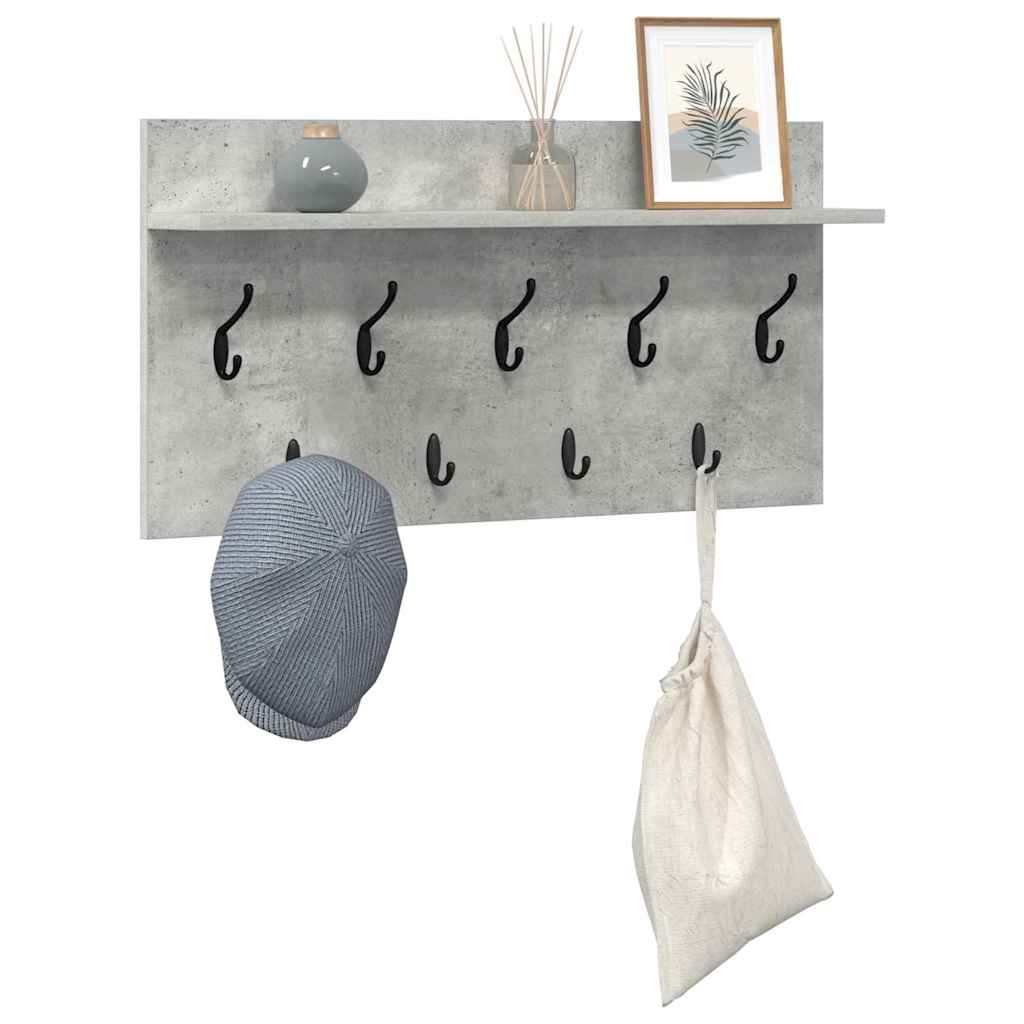Vægmonteret Jakkeholder med hylde Beton Grå 80 x 40 x 12 cm