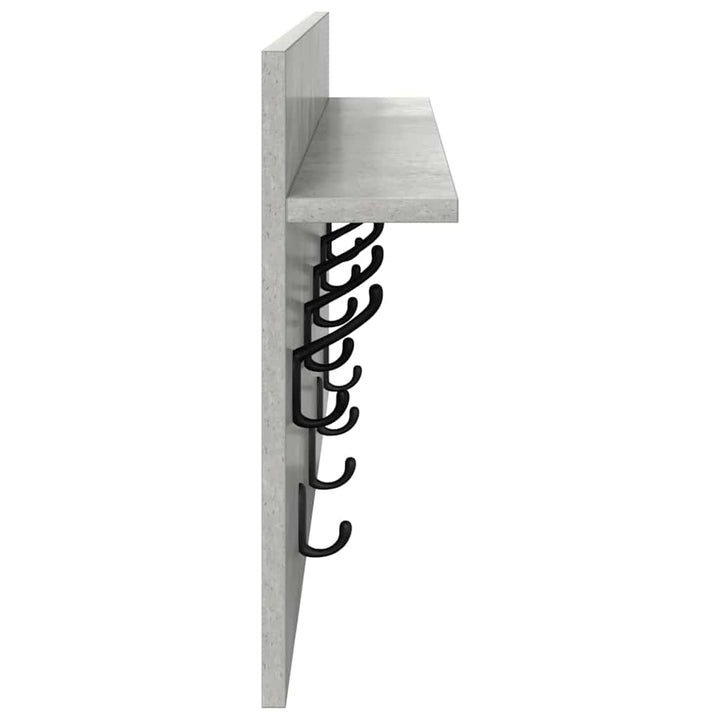 Vægmonteret Jakkeholder Vægmonteret Beton Grå 80 x 40 x 12 cm