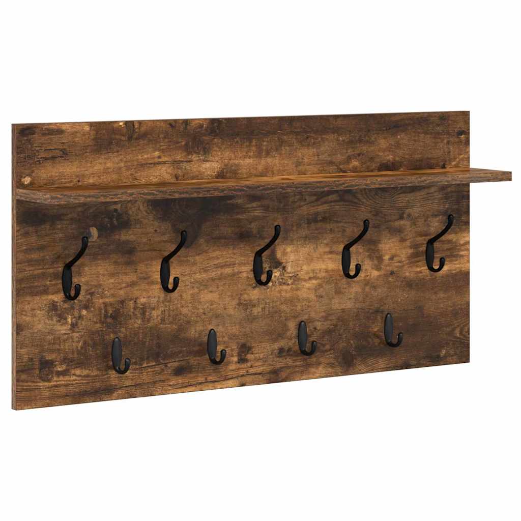 Vægmonteret Jakkeholder med hylde Røget eg 80 x 40 x 12 cm