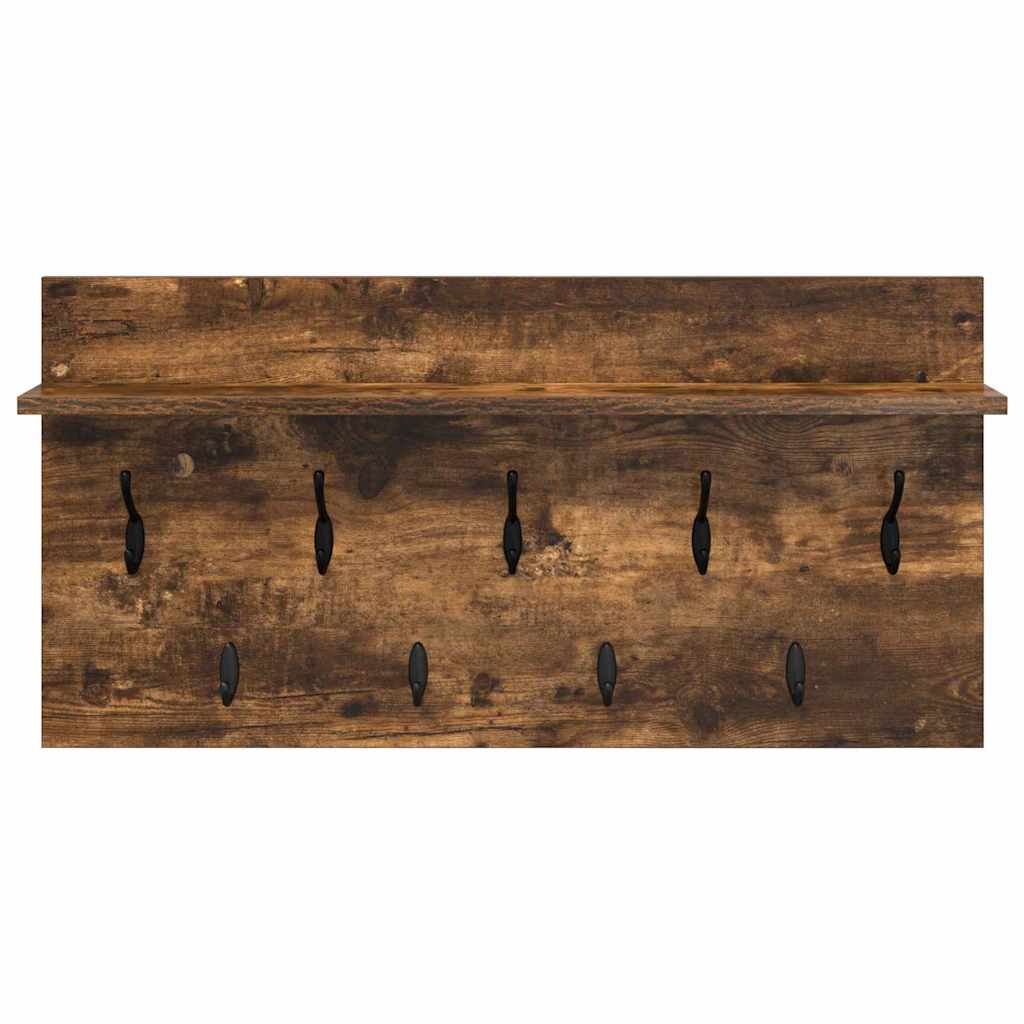 Vægmonteret Jakkeholder med hylde Røget eg 80 x 40 x 12 cm