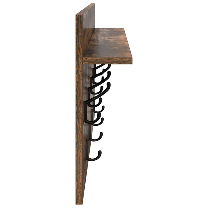 Vægmonteret Jakkeholder med hylde Røget eg 80 x 40 x 12 cm