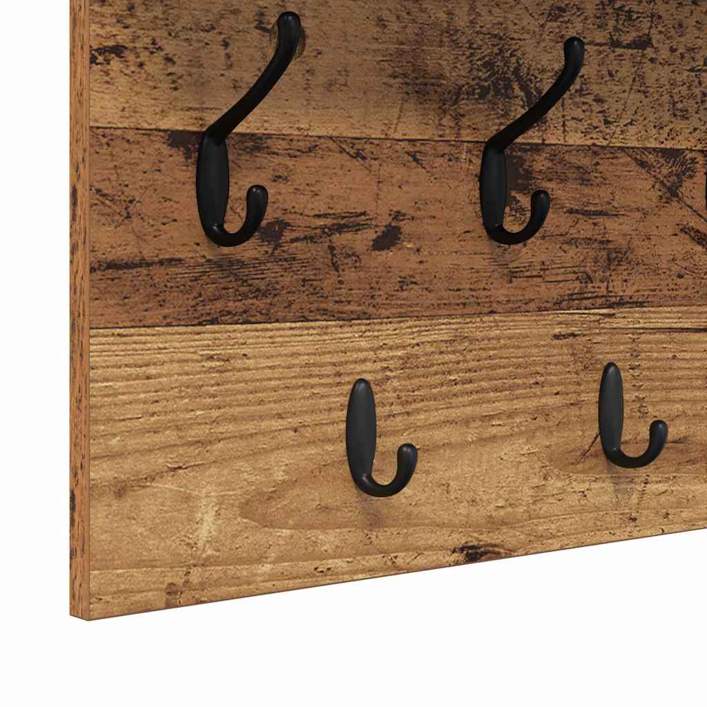 Vægmonteret Jakkeholder Vægmonteret Gammelt træ 80 x 40 x 12 cm