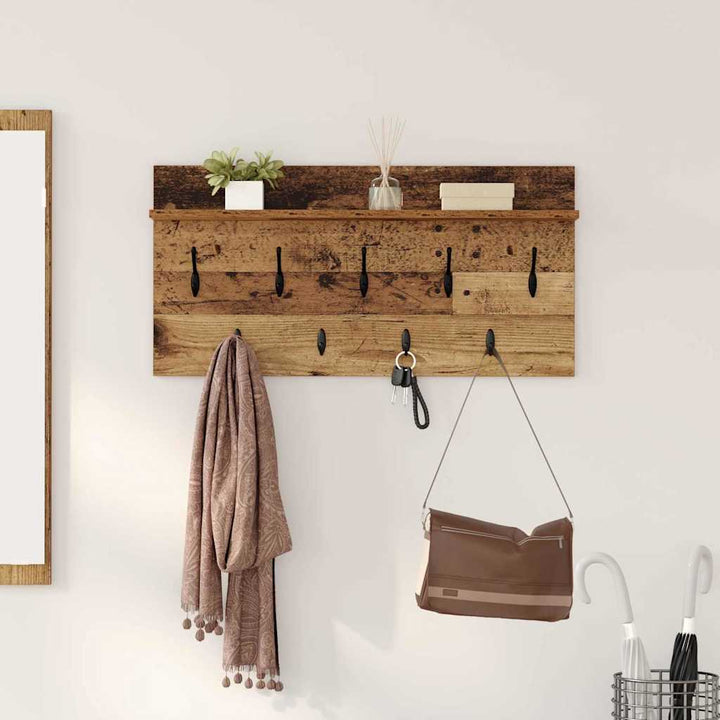 Vægmonteret Jakkeholder Vægmonteret Gammelt træ 80 x 40 x 12 cm