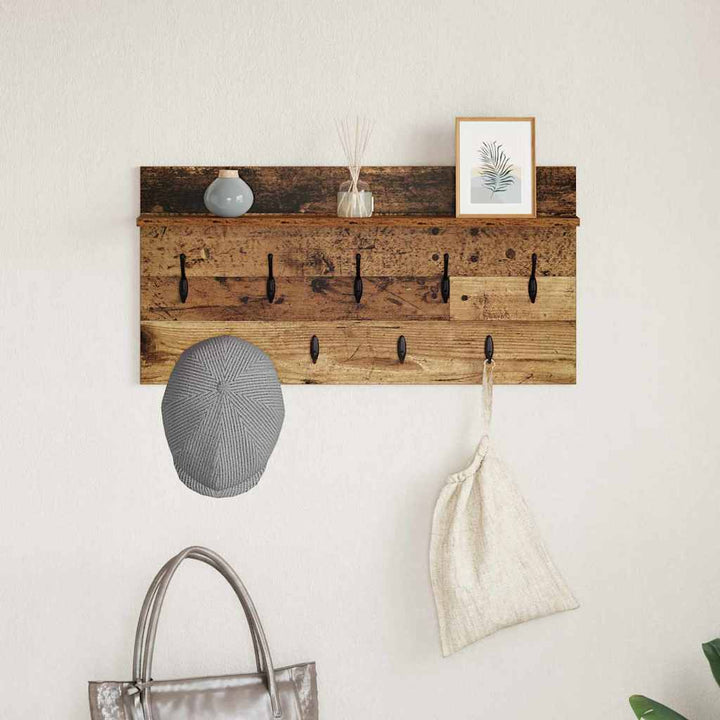 Vægmonteret Jakkeholder Vægmonteret Gammelt træ 80 x 40 x 12 cm