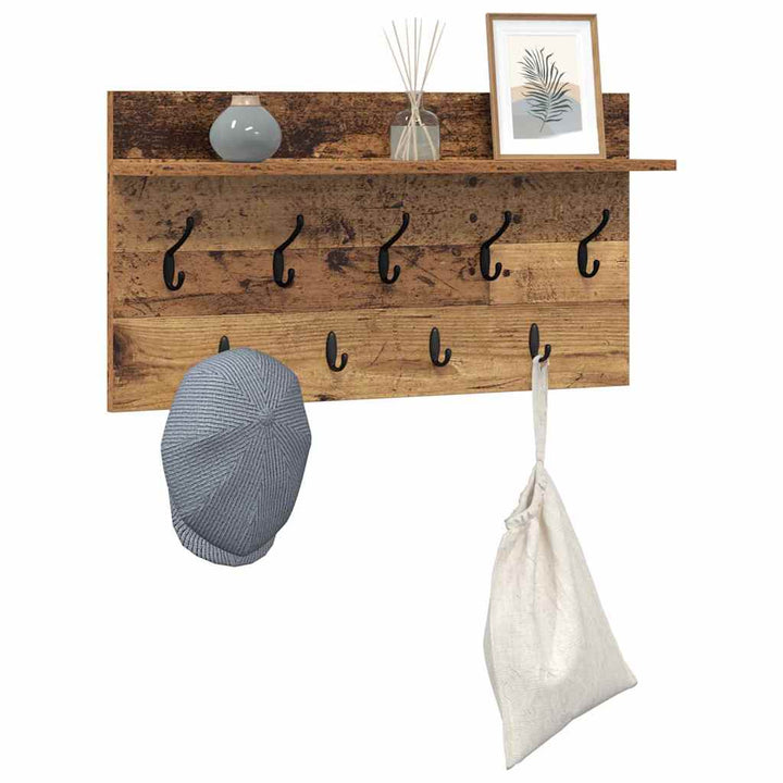 Vægmonteret Jakkeholder Vægmonteret Gammelt træ 80 x 40 x 12 cm